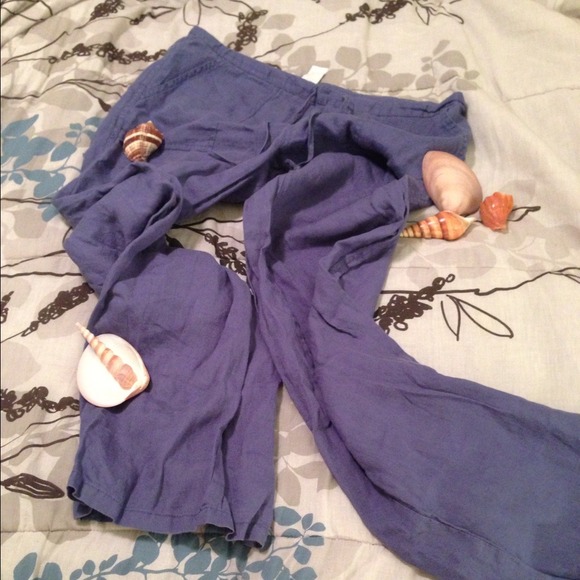 Periwinkle blue linen pants