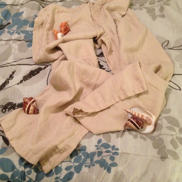 Linen tan pants