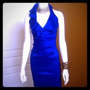 Pre-owned elegant royal blue cocktail dress.