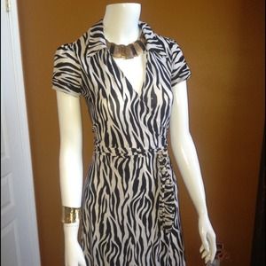 Pre owned Zebra print wrap around dress
