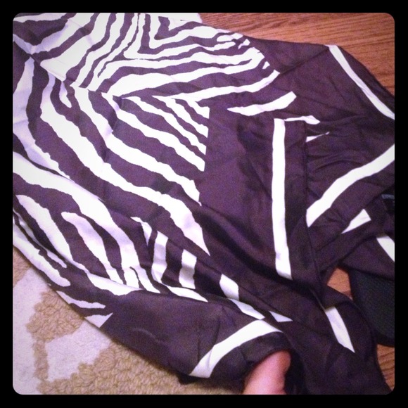 Zebra print silk scarf