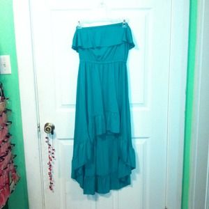 Pretty turquoise high low dress