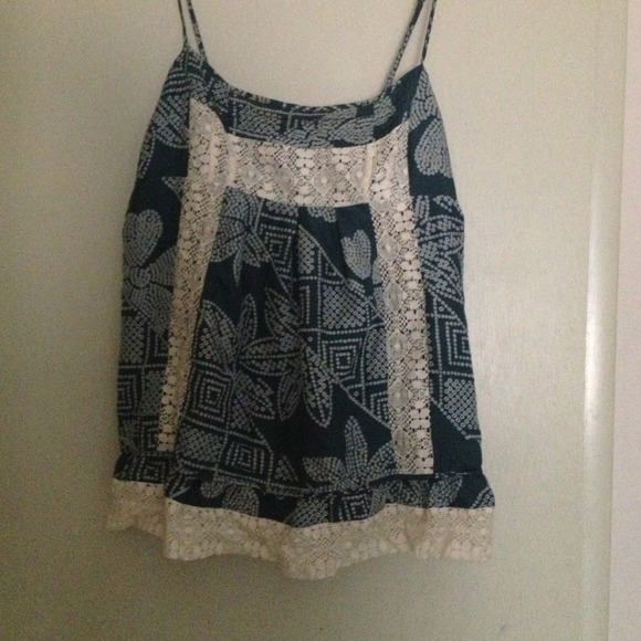 BCBG Printed Silk Top