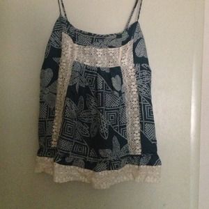 BCBG Printed Silk Top