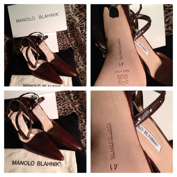 Manolo Blahnik Shoes - Manolo Blahnik Brown Heels.. Made in Italy