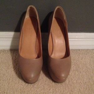 L.A.M.B. Tan Novice Pump Wedges
