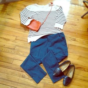 Teal green skinny ankle length pants