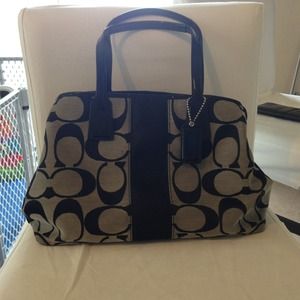 COACH F13533 SIGNATURE STRIPE HANDBAG