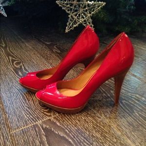 Steve Madden patent red heels