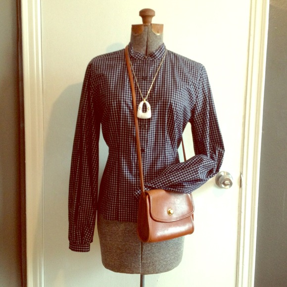 Ralph Lauren gingham plaid blouse