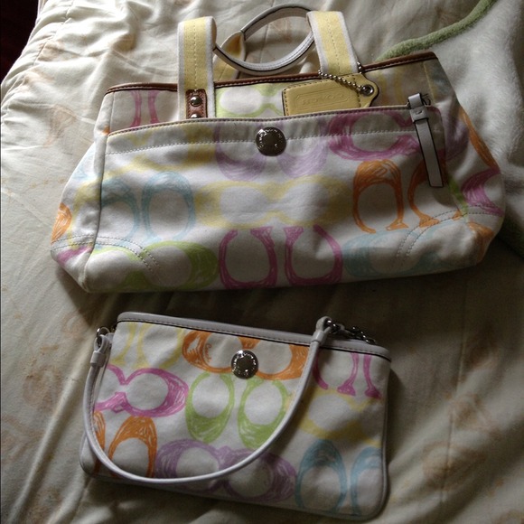 Colorful coach purse