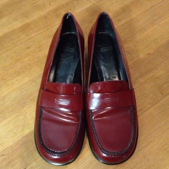 Coach Shoes - Crimson Red Coach Patent Leather Loafers