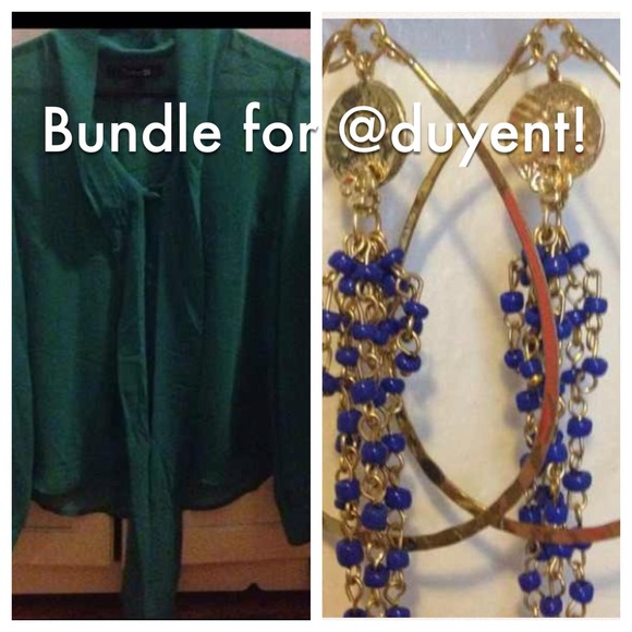 Anthropologie earrings and f21 blouse bundle!