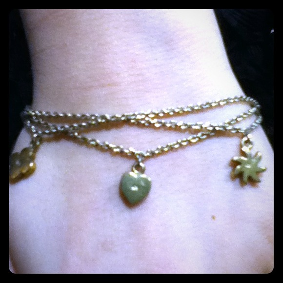 Two toned Sterling silver charm bracelet