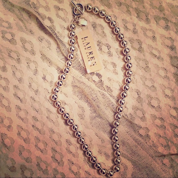 Ralph Lauren silver ball necklace! NWT never worn!