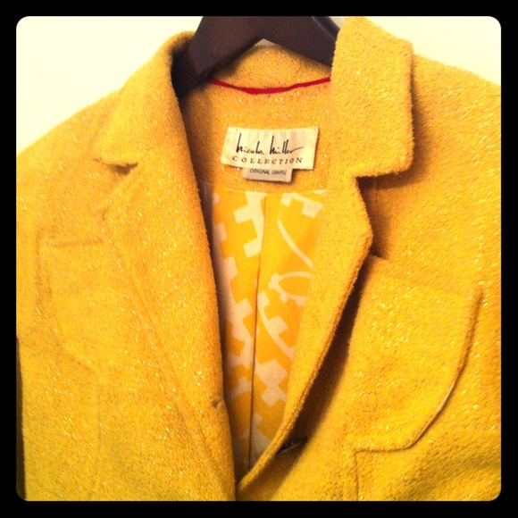 Nicole Miller bolero cropped jacket/yellow & gold