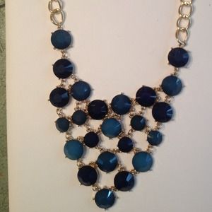 New blue stone necklace looks Hot with jeans!