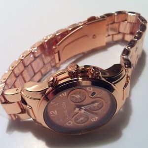 New Women's  Rosegold MK Chronograph Watch