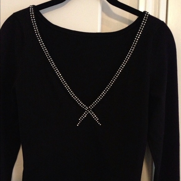 INC silk reversible neckline sweater