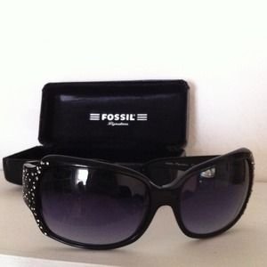HOLD Black Rhinestone Fossil Sunglasses