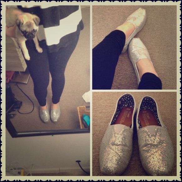 Toms silver sparkling sneakers