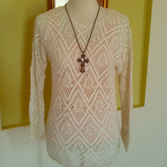 SML Sport White Crotchet Tunic