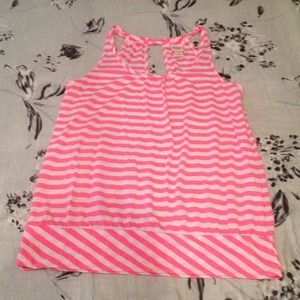MWOT Neon pink & white tank $8
