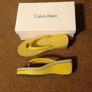 Calvin Klein Yellow Connie Sandal