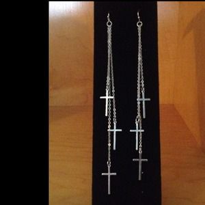 Chandelier cross earrings