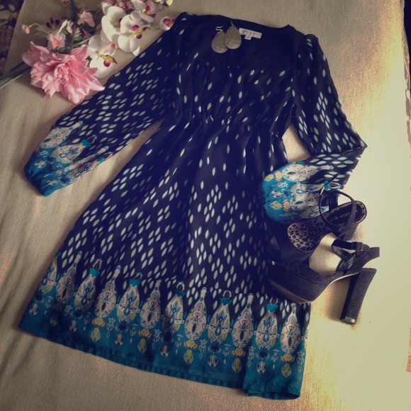 Black and Teal Dress w/earrings for @tjmerkins