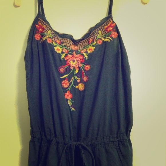 SOLD!!!! Embroidered navy romper