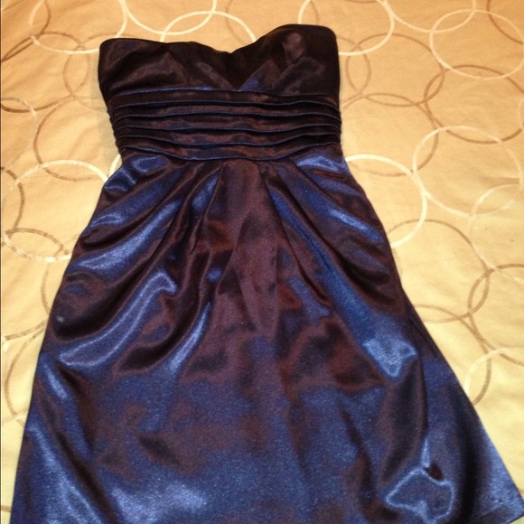 Short dress strapless navy