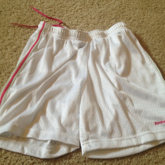 white with pink stripped shorts