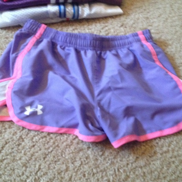 purple and pink under armour shorts