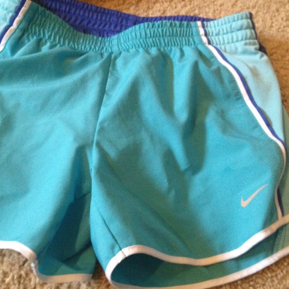 teal running shorts