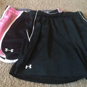 2 pairs of under armour black shorts
