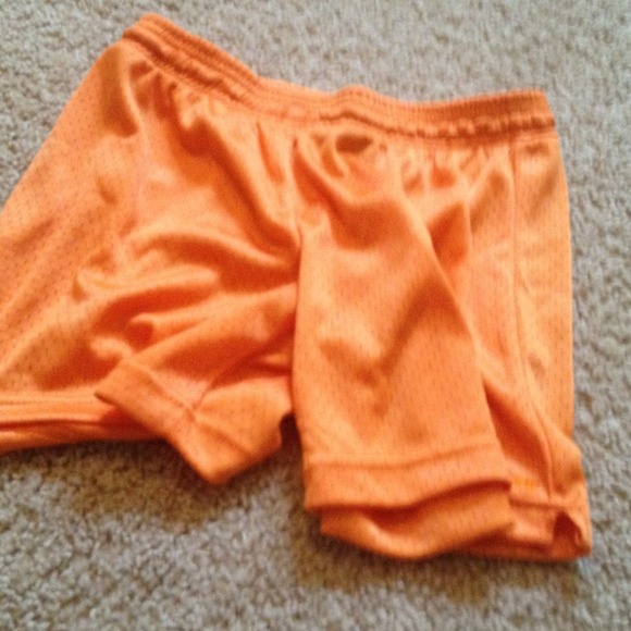 orange running shorts