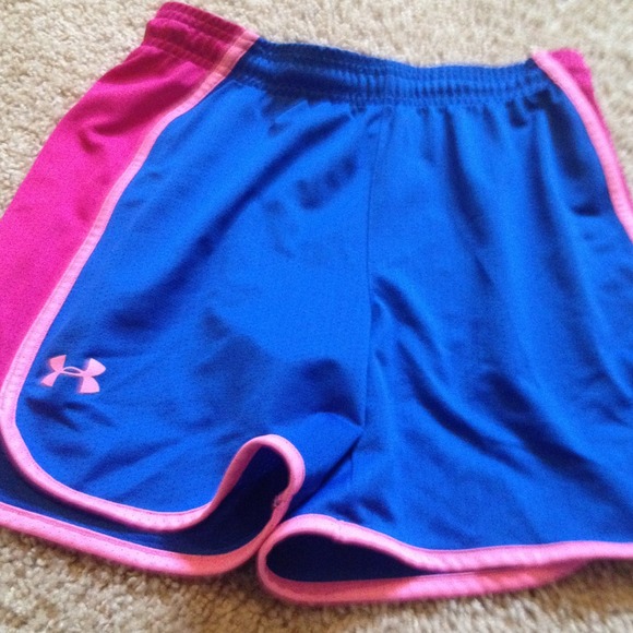 royal blue (Under Armour)and pink running shorts