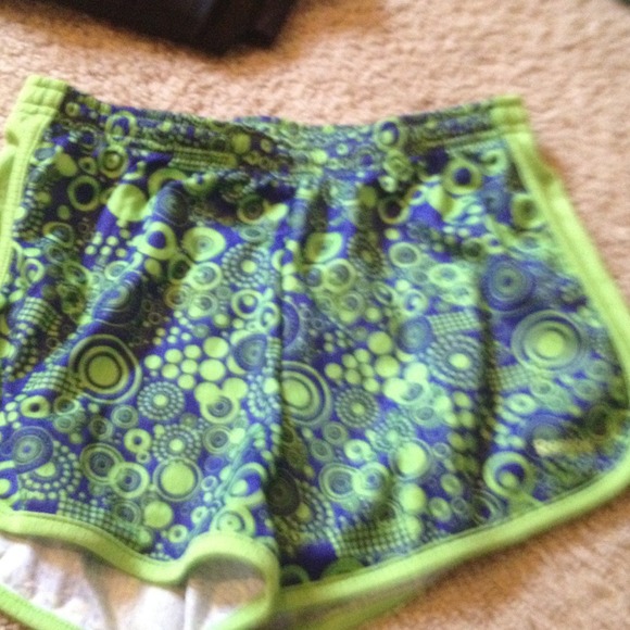 teal green bubbles on shorts