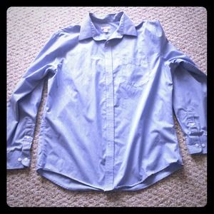 Men's Blue & White Striped Dress Shirt