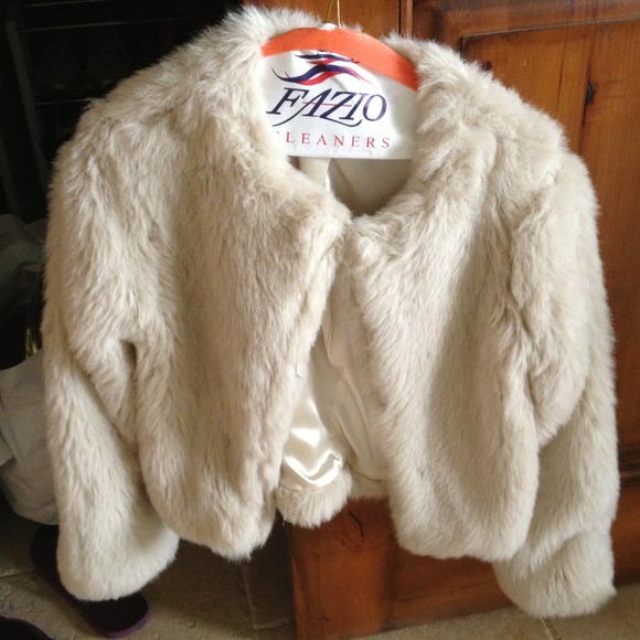 Off White Faux Fur Jacket