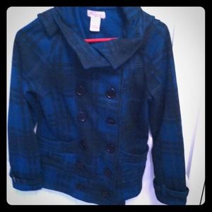 Adorable plaid peacoat