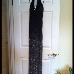 Long black sparkle dress