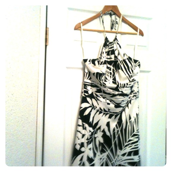SOLD---Silk halter top dress