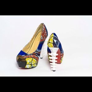 Print open toe pump with bone heel