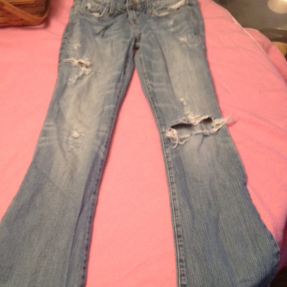 Abercrombie flare distressed jeans