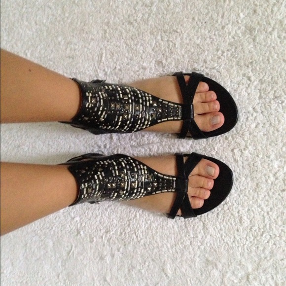 SOLD Black with silver detail sandals