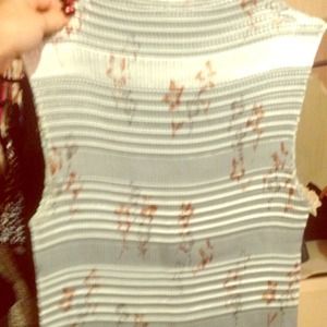 Blue Asian inspired silky top