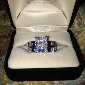 Sterling silver plated ring set