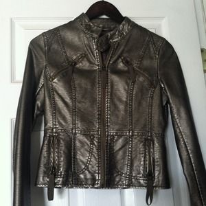 Metallic leather jacket